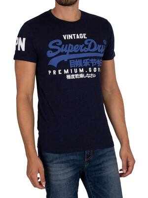 Superdry Vintage Logo T-Shirt - Midnight Blue Grit