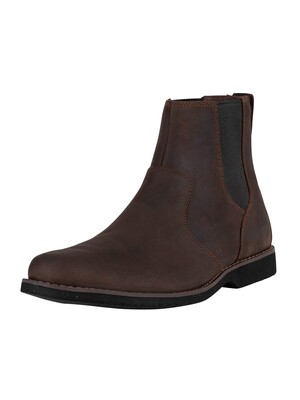 Timberland Woodhull Leather Chelsea Boots - Dark Brown