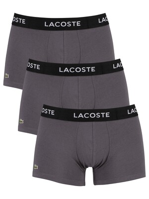 Lacoste 3 Pack Casual Trunks - Dark Grey