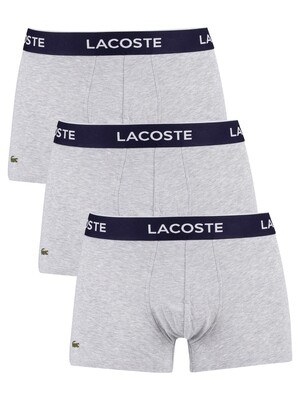 Lacoste 3 Pack Casual Trunks - Light Grey