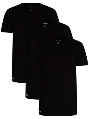 Lacoste 3 Pack Lounge Essentials Slim T-Shirts - Black