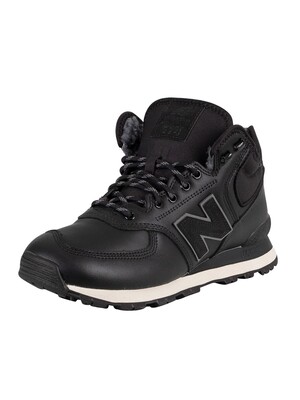 New Balance 574 Mid Cut Leather Trainer Boots Boots - Black/Moonbeam