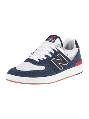New Balance 574 Suede Trainers - Navy
