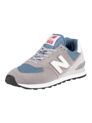 New Balance 574 Suede Trainers - Grey/Blue