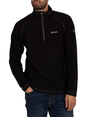 Regatta Montes Lightweight Half Zip Mini Stripe Sweatshirt - Black