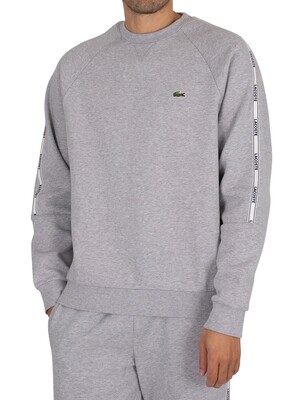 Lacoste Relaxed Sleeve Branding Sweatshirt - Light Grey