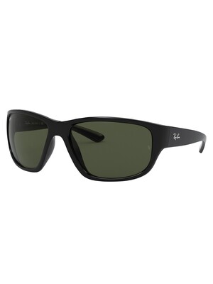 Ray-Ban Square Full Rim Sunglasses - Black/Green