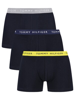 Tommy Hilfiger 3 Pack Trunks - Acid Citrus/Yale Blue/Sublunar