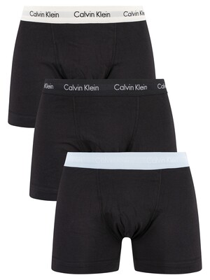 Calvin Klein 3 Pack Trunks - Rain Dance/Black/Ivory