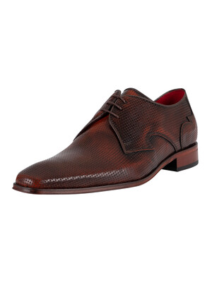 Jeffery West Derby Polished Leather Shoes - Mid Brown