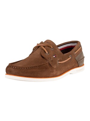 Tommy Hilfiger Classic Suede Boat Shoes - Beige Allover