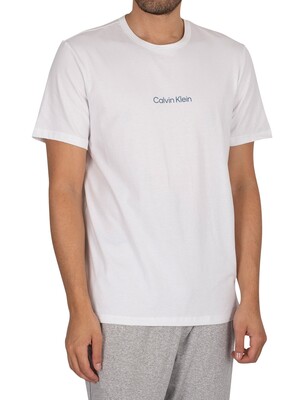 Calvin Klein Lounge Modern Structure Crew T-Shirt - White/Audacious