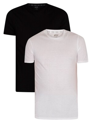 Diesel 2 Pack Lounge Randal Logo T-Shirt - Black/White
