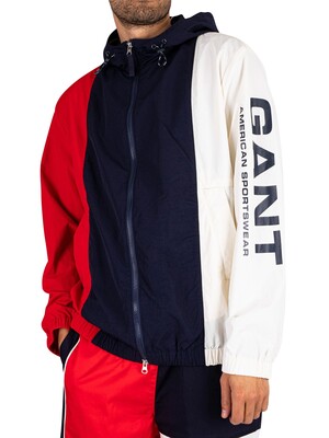 GANT Retro Shield Block Hood Jacket - Evening Navy
