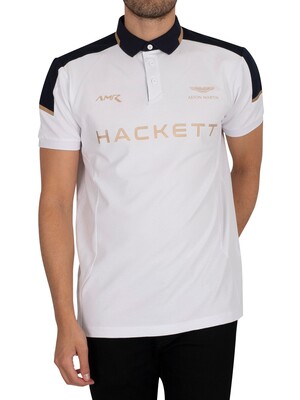 Hackett London Aston Martin Racing Tour Polo Shirt - White