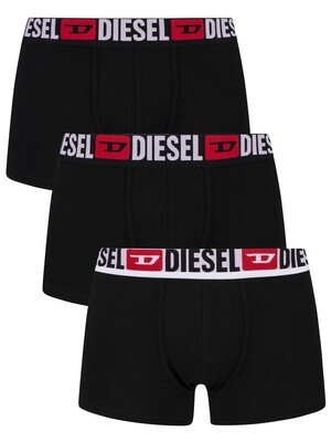 Diesel 3 Pack Damien Trunks - Black/Black/White