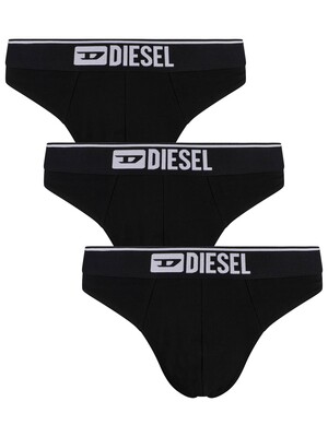 Diesel 3 Pack String Thongs - Black