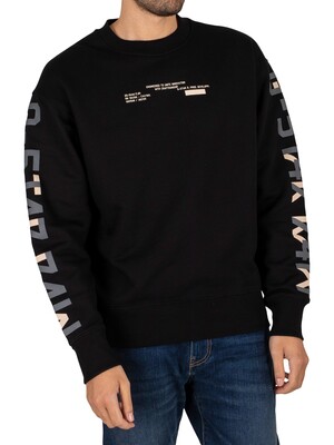 G-Star RAW Sleeve Graphics Sweatshirt - Dark Black