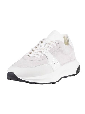 LAVAIR Cursor Runner Leather Suede Trainers - White