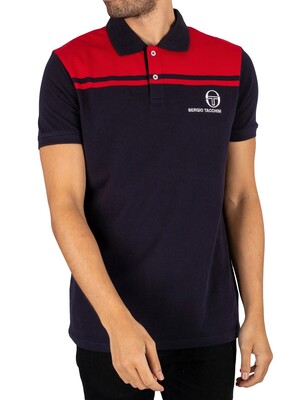 Sergio Tacchini New Young Line Polo Shirt - Night Sky/Tango Red