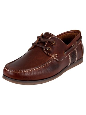 Barbour Capstan Leather Boat Shoes - Mahogany