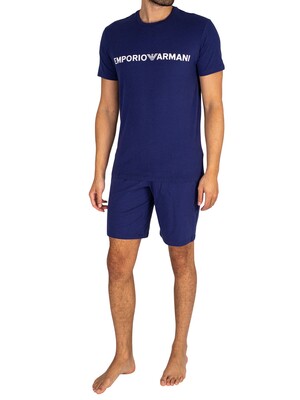 Emporio Armani Brand Graphic Pyjama Set - Patriot Blue