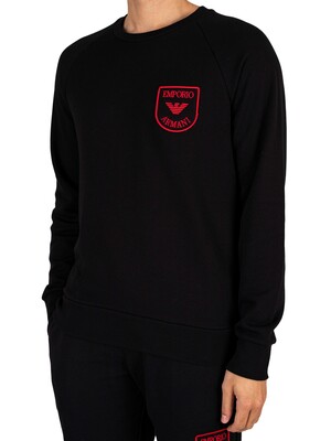 Emporio Armani Lounge Chest Badge Sweatshirt - Black