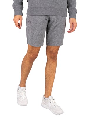 Superdry Vintage Logo Embroidered Jersey Sweat Shorts - Rich Charcoal Marl