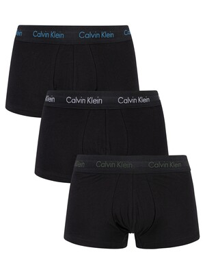 Calvin Klein 3 Pack Low Rise Trunks - Grey Element/Grey Heather/Tapestry Teal