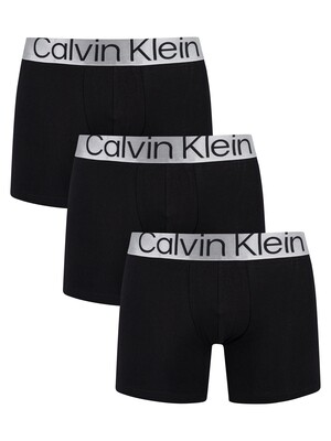 Calvin Klein 3 Pack Reconsidered Steel Boxer Briefs - Black