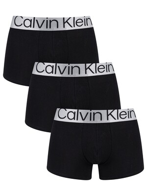 Calvin Klein 3 Pack Reconsidered Steel Trunks - Black