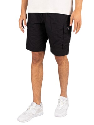 Calvin Klein Jeans Washed Cargo Woven Shorts - Black