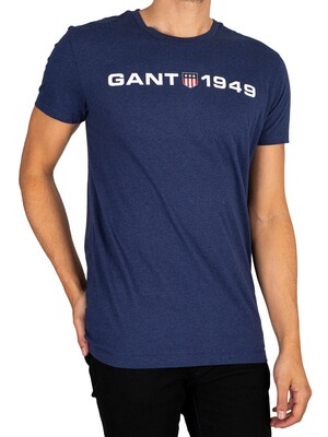 GANT Retro Shield T-Shirt - Marine Melange