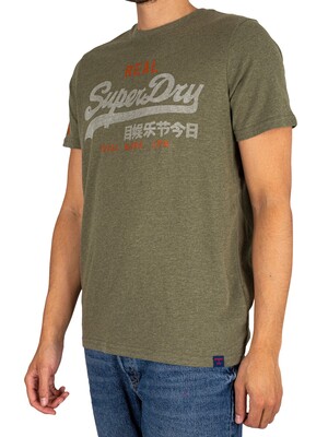 Superdry Vintage Logo Classic T-Shirt - Thrift Olive Marl
