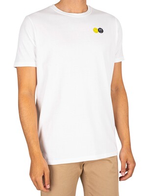 KnowledgeCotton Apparel Smiley Badge T-Shirt - White