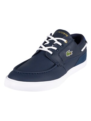Lacoste Bayliss Deck 0722 1 CMA Leather Trainers - Navy/White