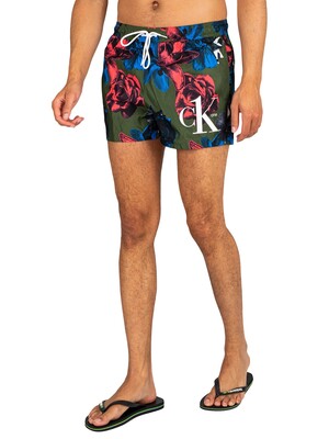 Calvin Klein Short Drawstring Print Swim Shorts - Frances Flower Crocodile