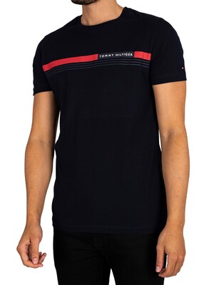 Tommy Hilfiger Corp Chest Front Logo T-Shirt - Desert Sky