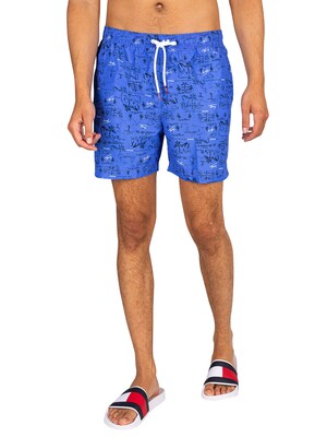Tommy Jeans Medium Drawstring Print Swim Shorts - Greetings From Tommy