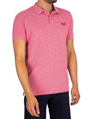 Superdry Classic Pique Polo Shirt - Mid Pink Grit