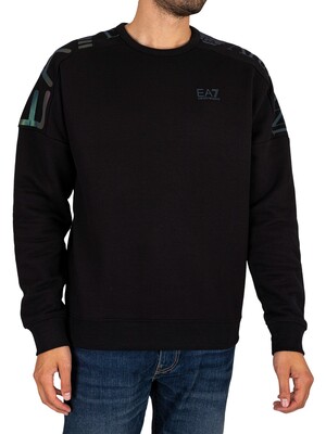 EA7 Branded Jersey Sweatshirt - Black