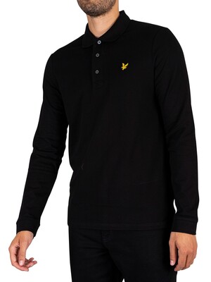 Lyle & Scott Longsleeved Polo Shirt - Jet Black
