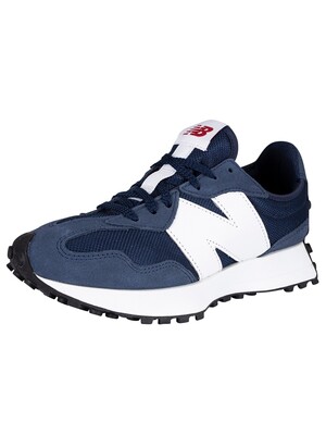 New Balance 327 Suede Trainers - Natural Indigo/White