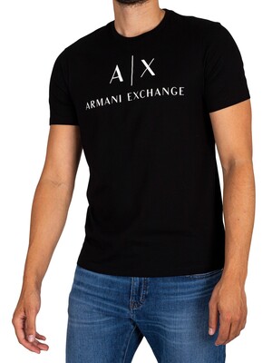 Armani Exchange Printed Logo T-Shirt - Black