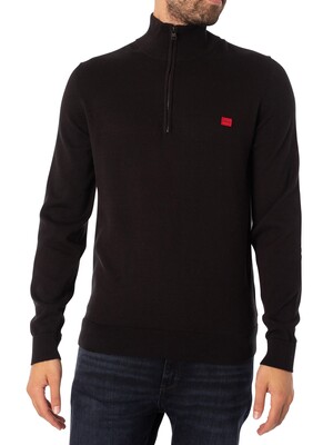 HUGO San Quintus Zip Knit - Black