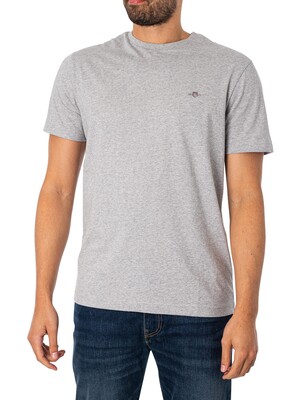 GANT Regular Shield T-Shirt - Grey Melange