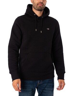 GANT Regular Pullover Hoodie - Black