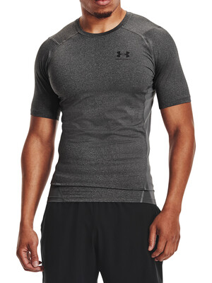 Under Armour HeatGear Short Sleeve Baselayer T-Shirt - Carbon Heather/Black