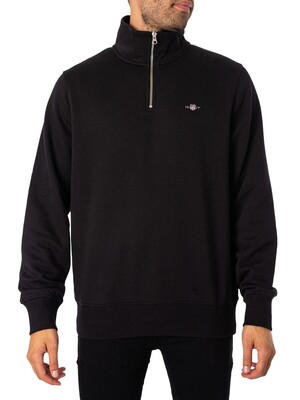 GANT Regular Shield Zip Sweatshirt - Black