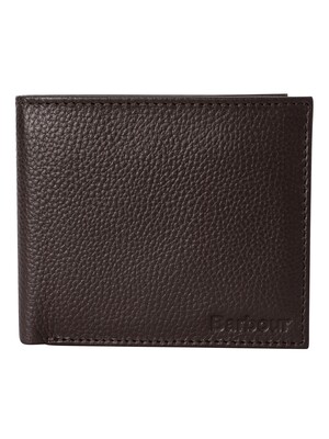 Barbour Amble Leather Billfold Wallet - Dark Brown
